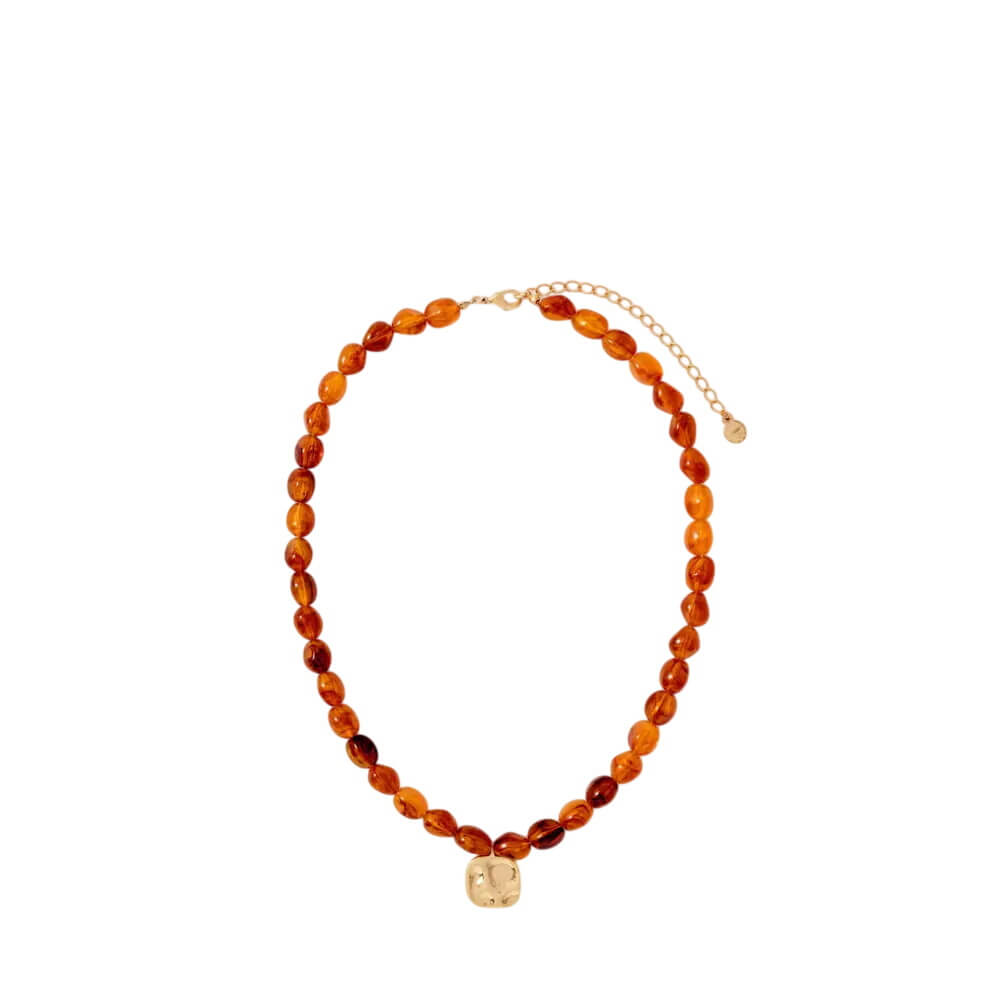 Mint Velvet Amber Beaded Charm Necklace